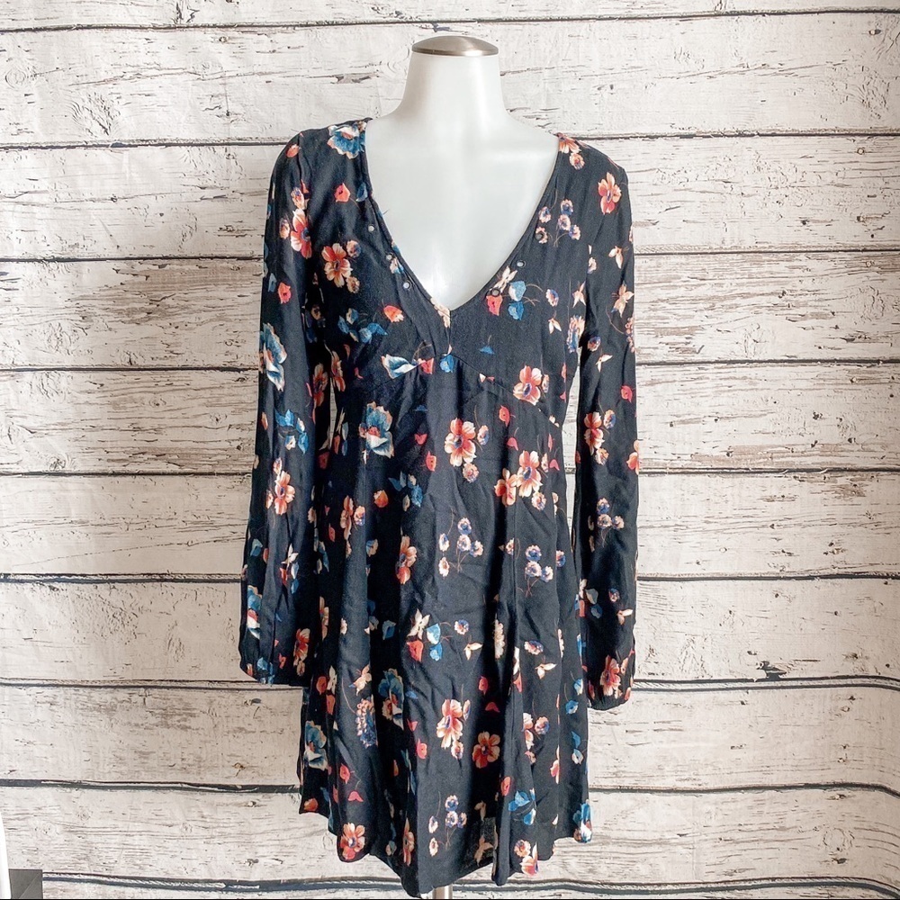 Hollister Black Floral Dress
